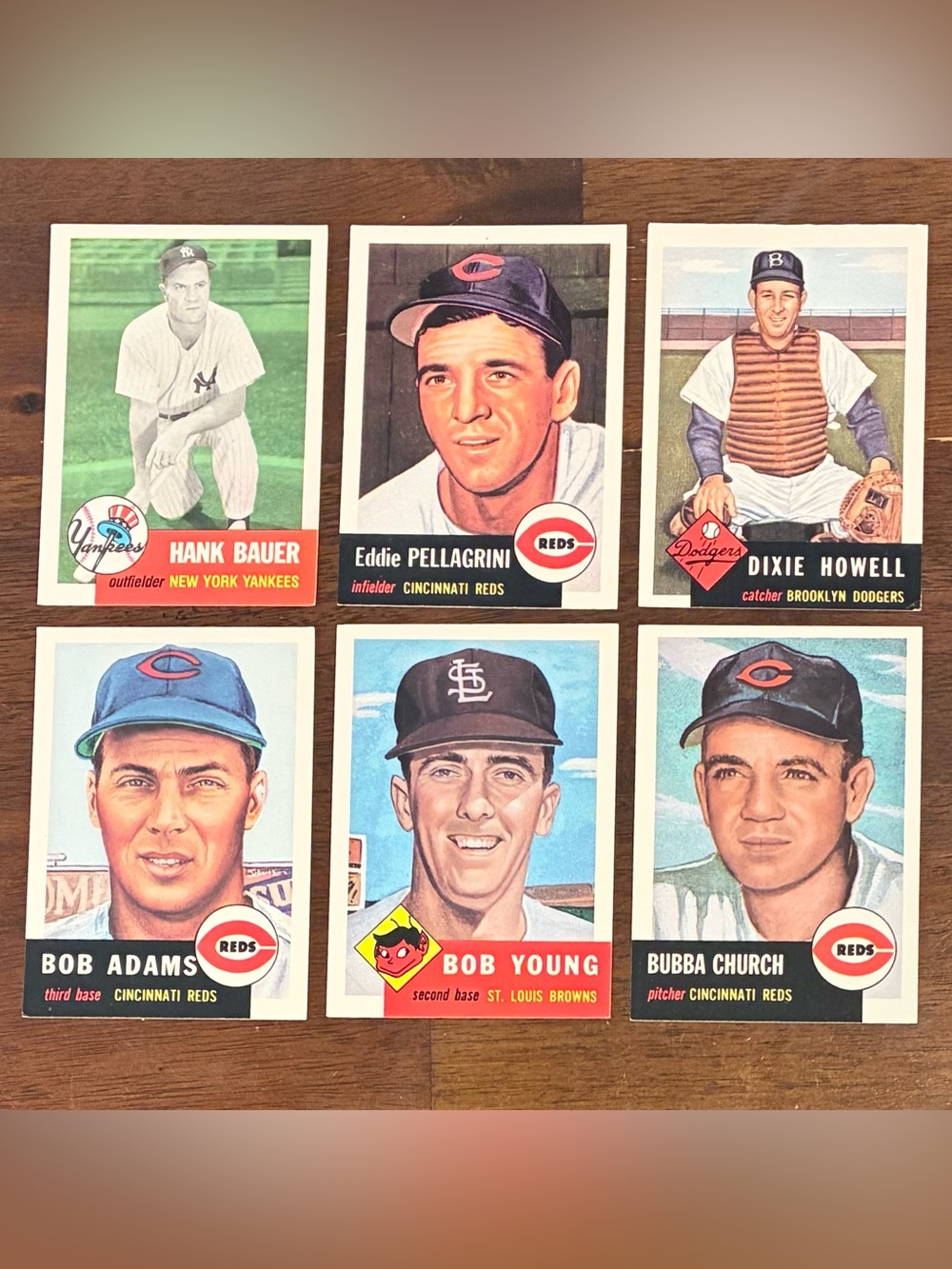 1991 Topps 1953 Archives Baseball Cards - Set of 6